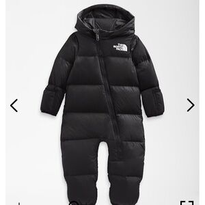 North face retro 1996 nuptse one piece baby bunting puffer coat black down 12-18
